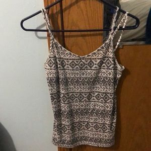 White and grey design tank top